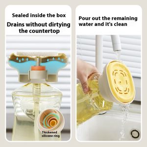 Hộp đựng xà phòng đĩa nhà bếp với giá đỡ bọt biển bơm xà phòng lỏng nhấn dễ dàng cho bồn rửa