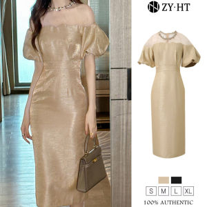 ZYHT EraVogue Womens Dress Cream Dress Black Grey Puff Sleeve Dress Work Dress Hiso Dress Vintage Dress Dress Party Dress Evening Dress 21288