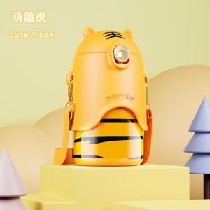 Botol Minum Anak Lucu Karakter | Tumbler Thermos 350ml Anti Tumpah dengan Sedotan & Tali