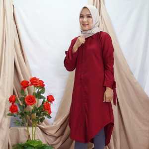 Baju Atasan Wanita Terbaru Rema Tunik Lengan Panjang Bahan Manggo Crepe Premium