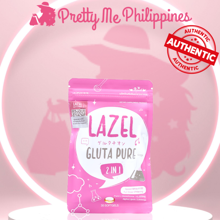 Lazel Gluta Pure with QR Code 2in1 Full Dose Whitening - 100% Original ...