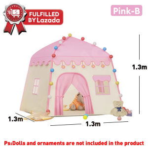 Kids Tent Playhouse indoor Convenient storage Tent Pretend Play Khemah Budak With Flag