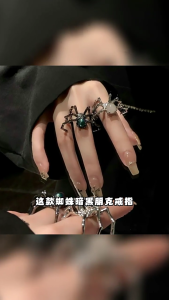 2 miếng nhện hình mở nhẫn đeo tay có thể điều chỉnh nhẫn đeo tay nhẫn hở ngón tay quà tặng cho phụ nữ bạn gái