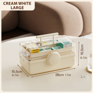 【Local Shipping】3-Layer Multifunctional Medicine Storage Box 丨 Portable Medicine Box With Handle 丨 Craft Box Sewing Supplies Sorting Box First Aid Box Medicine Box