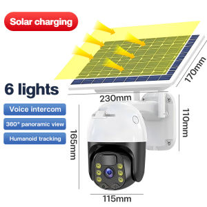 V380 PRO Solar CCTV Camera 360 Outdoor Waterproof 8MP HD Wireless 4G WiFi CCTV Camera Connect Cellphone With Built In Battery Powered Alarm Two Way Audio Color Night Vision Solar CCTV Without Using Wifi