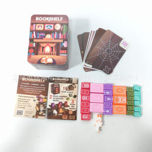Bookshelf Stacking Board Game Cooperative Cat Tabletop Game Portable Travel Tin Box Ages 8+ Family Leisure