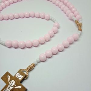 Kalung rosario katolik 77 bapa kami mote pink variasi