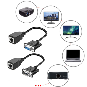 Linh hoạt và thuận tiện DB9 để RJ45 Cáp nối cho giao thức chuyển đổi DB9 nữ để RJ45 nữ Extender