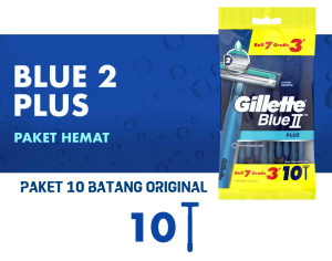 Gillette Blue 2 Plus Isi 10 Batang Gillette 2 Mata Pisau Original