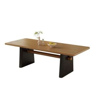 Dining Table Solid Wood Dining Table Chair Combination Restaurant Log Negotiation Table Living Room Tea Table