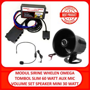 klakson motor sirine whelen omega tombol slim hilo aux mic volume 60 watt set speaker mini 30 watt
