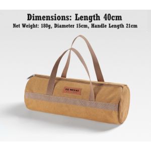40cm Cylinder Camping Tool Storage Bag Portable Tent Stake Ground Nail Storage Bag Hammer Pouch Canvas Large Capacity