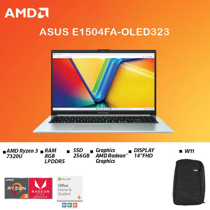 Asus Laptop Vivobook Go 15 Oled E1504fa Oled323 156 Fhd Amd Ryzen R3 7320u Ram 8gb Rom 256gb 3968