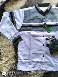 Atasan koko PUTIH Anak laki laki bahan katun USIA 10TH - DEWASA