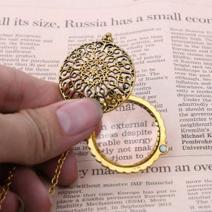 MillionGrid Cổ điển chuỗi Kính lúp nóng Vòng cổ mặt dây chuyền bà món quà kim loại kính lúp