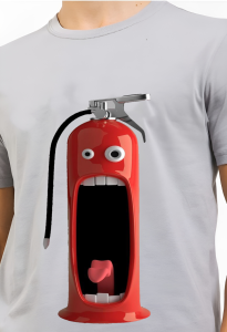 Kaos Pria Model Terkini Trending Motif 3D Bahan katun 24sTabung Pemadam   H094