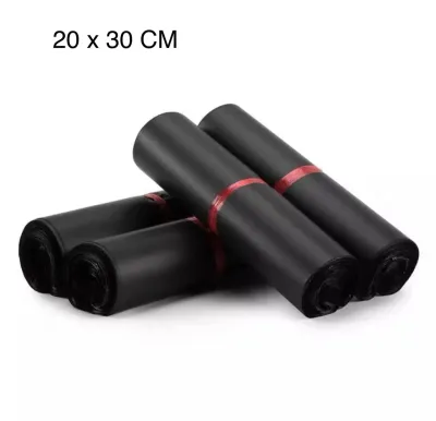 READY STOCK 20 X 30CM 100PCS 🔥BEG KURIER BLACK COLOR BAG COURIER FLYER PLASTIC BAG NO POCKET POSLAJU LAZADA