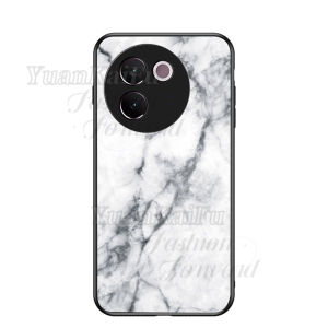 Vivo V30e V30 e 5G Lite 2024 VivoV30e Phone Casing Back Cover Soft TPU Edge Painted Tempered Glass Anti Scratch Shockproof Bumper phone case