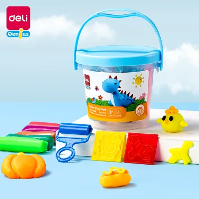 Deli 24 Colors Clay Dough Set For Kids Safe And Interesting Treasure Box Clay Set For Kids Color Mud 67825