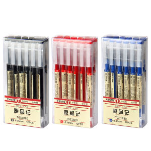 AICRANE 0.35mm 6/12pcs Fine senior Gel Pen set Natural Style Pen Black Blue Red Ink Pen