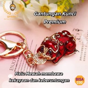 [SPRINTT] GK039 Gantungan Kunci Diamond Pixiu Feng Shui Mobil HP Tas Good Luck Keychain Pria Wanita