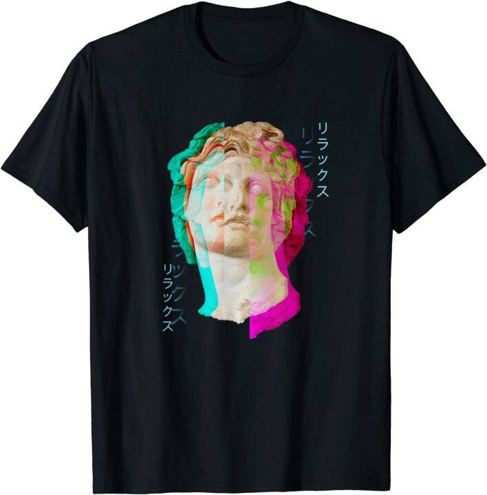 glitch greek statue retrowave synthwave vaporwave aesthetic Cotton T ...