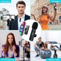 K9 Wireless Microphone Rechargeable Audio Video Recording Mic For Type & IOS Live Vlogging Mobile Phone Microphone. 