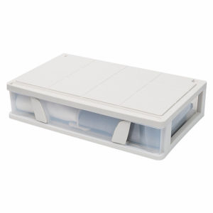 Shiok Living 🚀 Bed bottom storage box plastic flat quilt drawer type storage box with pulley bed under the clothes storage box large