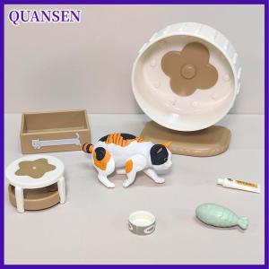 QUANSEN อุปกรณ์ตกแต่งบ้านตุ๊กตาภูมิทัศน์ขนาดเล็กรูปต้นไม้สำหรับแมว1ชุดเครื่องประดับสำหรับแมวขนาดเล็ก