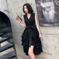 [LYSY] Woman Retro Dresses Bow Pinup Ball Grown Belt Party Robe Vestidos High Street Mid-length Blazers Style Slim Sleeveless Dress New ☆. 