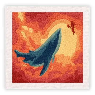 RUOPOTY Animal Punch Needle Picture Diy Kits Animal Embroidery Kits For Beginners Painting Decor Embroidery Kit