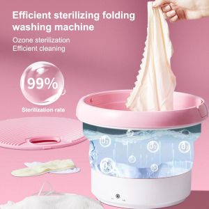 7L Folding Ozone Sterilization Washing Machine Portable Mini Small Ultrasound Underpants Sock Disinfect Travel Laundry Artifact