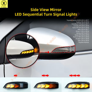 ไฟสัญญาณเลี้ยวต่อเนื่อง LED กระจกมองข้างใช้ได้กับ Toyota Camry Corolla Yaris Vios Altis Prius Venza-กระจกด้านข้างกระจกมองหลัง