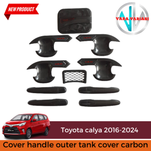 Paket Cover Handle Outer Pintu Tutup Tangki Mobil Calya 2016-2023 Carbon