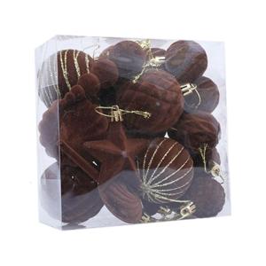 24Pcs Flocking Velvety Christmas Ornament Multiple Color Holiday Decorations For Festival Homes Retail Display