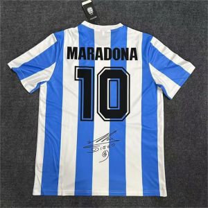 86 Vintage Argentina Maradona Short-Sleeved Shirt Printed Signature Jersey fan gift