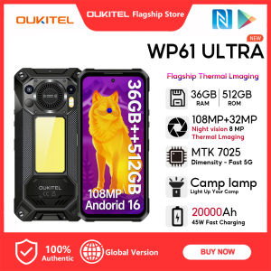 OUKITEL WP61 ULTRA 36GB+512GB Thermal Imaging Phone 5G smartphone FHD+ 120Hz 6.8“ 108MP+32MP Resfersh Rate Display 20000mAh Cellphone Mobiles Camera Android 16