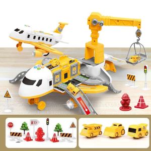 2026 New Deformation Music Simulation Track Inertia Toy Aircraft Large Size Passenger Plane Kids Airliner Toy Car for Childrens Gift