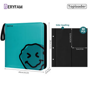 BERYFAM Toploader Binder Album Turquoise Blue Photocard Binder 240Pocket for Sports Cards Blueberry Series