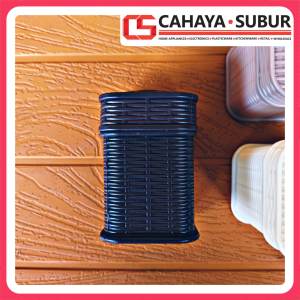 Tempat Tusuk Pembersih Gigi HAWAII Motif Anyaman Harga Satuan Plastik Premium Kitchenware