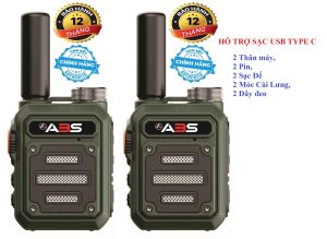 Bộ 2 Bộ đàm Mini Phong cách Quân đội ABS G63 bền bỉ (Sạc đế Hỗ trợ sạc USB Type C Pin Trâu Thiết kế đẹp)