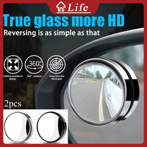 2PCS Car Motorcycle Blind Spot Mirrors 360 Rotatable Blind Spot Mirrors For SUV Car Truck Van HD Glass Wing Side Rear View Blind Spot Mirrors