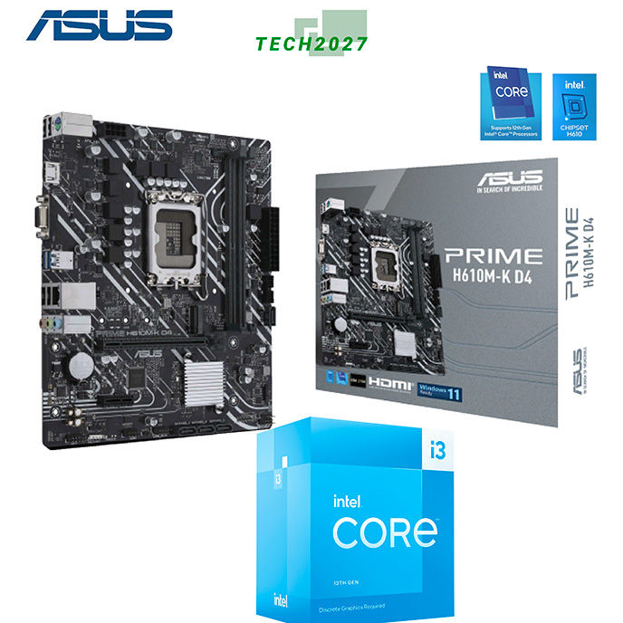 Intel Core i3-13100F GHz Quad-Core Processor with ASUS PRIME