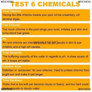 [COD] WEICHENG Dải thử Clo PH đa năng 6 trong 1 Giấy thử nước hồ bơi Spa