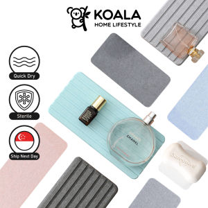 🇸🇬 🔥 Koala Home Diatomite Mat for Kitchen Sink/Dishes Drying Mat/Bathroom Sink/Toothbrush Cup Coaster Quick Dry