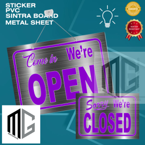 Modern Graphics Come In Open Sign Colored Metallic Design Non-Fade Waterproof