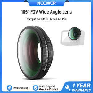 NEEWER 185° FOV Wide Angle Lens for DJI OSMO Action 4/5 Pro FOV Boost Camera Lens FL-B30