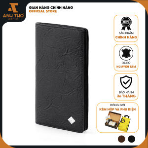 Ví dài KURO chất Da bò vân sần hạn chế trầy xước vân da họa tiết cá tính BH 03 năm kèm hộp đựng Anh Tho Leather