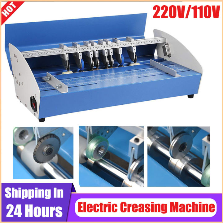 【High Quality+In Stock】20.5 Inch Electric Creasing Machine 3 In 1 Electric Paper Creasing Machine 520mm Card Folding Dotted Line Cutting Scoring Scorer Creaser 