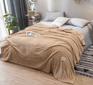 [COD] Microfiber Milk fleece cotton blanket solid color Queen/King/Super king Size